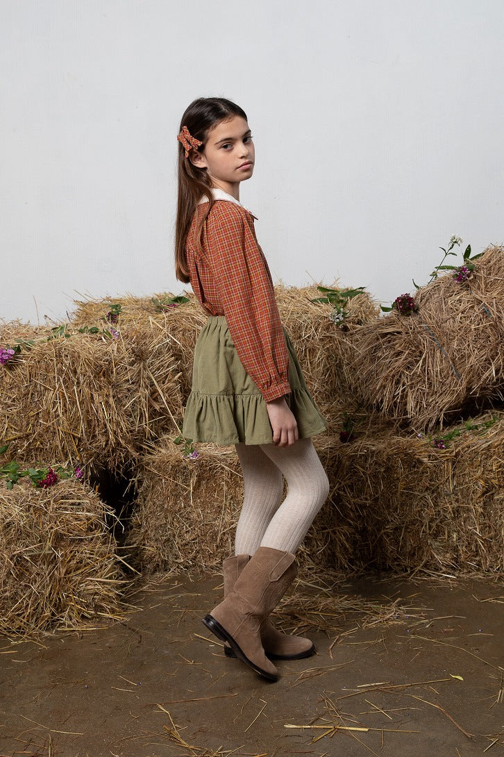 【Bebe Organic】Matilda Skirt Olive スカート 2Y,4Y  | Coucoubebe/ククベベ