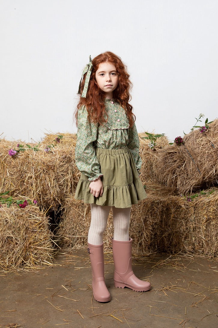 【Bebe Organic】Matilda Skirt Olive スカート 2Y,4Y  | Coucoubebe/ククベベ