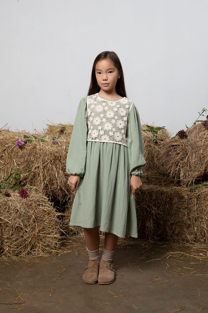 【Bebe Organic】Iris Dress Forest Lace ワンピース 2Y,4Y  | Coucoubebe/ククベベ