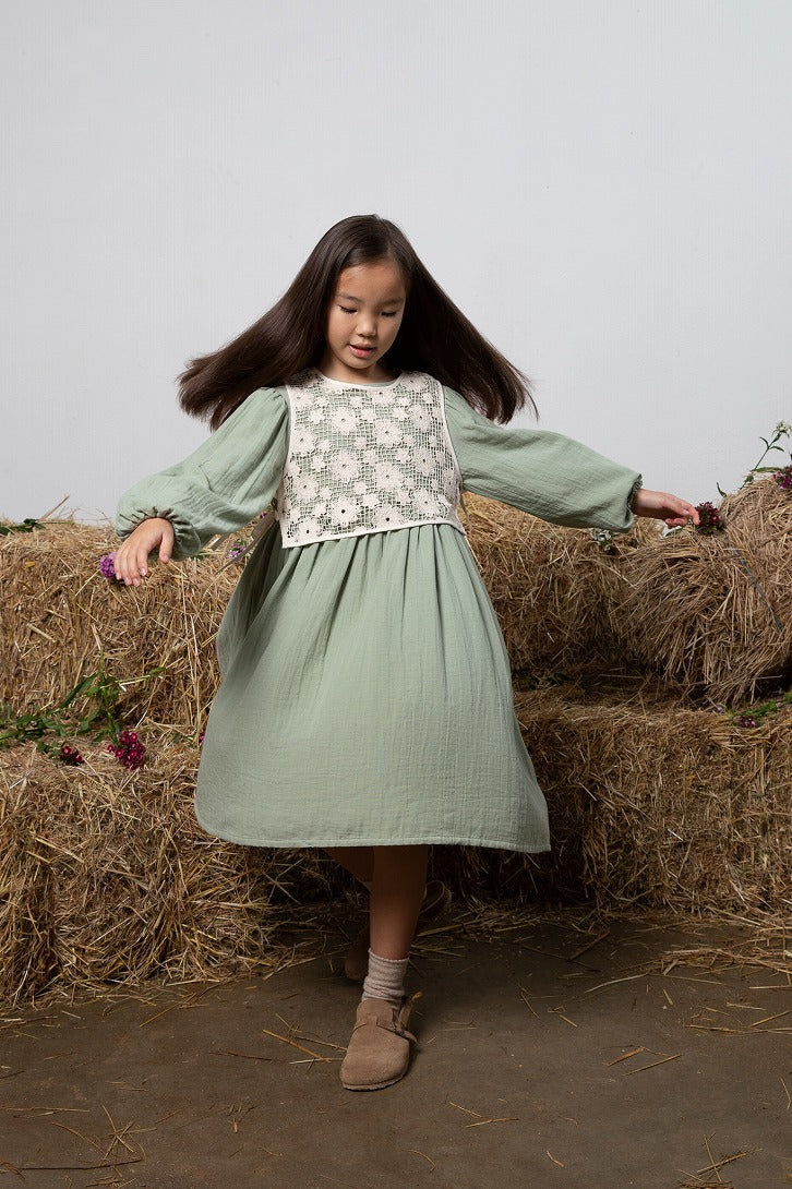 【Bebe Organic】Iris Dress Forest Lace ワンピース 2Y,4Y  | Coucoubebe/ククベベ