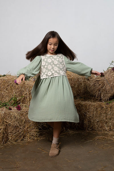 【Bebe Organic】Iris Dress Forest Lace ワンピース 2Y,4Y（Sub Image-6） | Coucoubebe/ククベベ