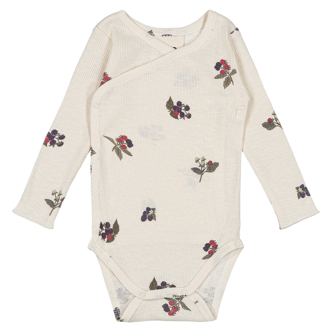 【STUDIO BOHEME】【9月上旬発送】HOHO BODYSUIT ECRU/BLACKBERRIES ロンパース 3m,6m  | Coucoubebe/ククベベ