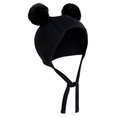 【mini rodini】Fine knit baby hat Black 帽子 36/38,40/42（Sub Image-2） | Coucoubebe/ククベベ