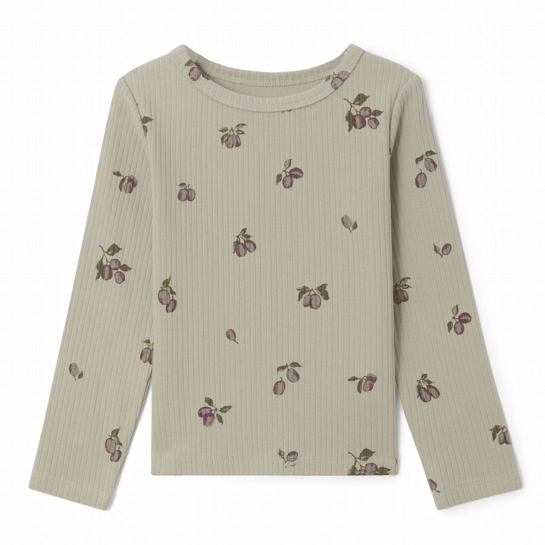 【garbo&friends】Prune Green Rib Jersey LS T-shirt 長袖Ｔシャツ 1-2y,3-4y,5-6y  | Coucoubebe/ククベベ