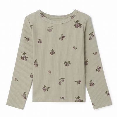 【garbo&friends】Prune Green Rib Jersey LS T-shirt 長袖Ｔシャツ 1-2y,3-4y,5-6y（Sub Image-1） | Coucoubebe/ククベベ