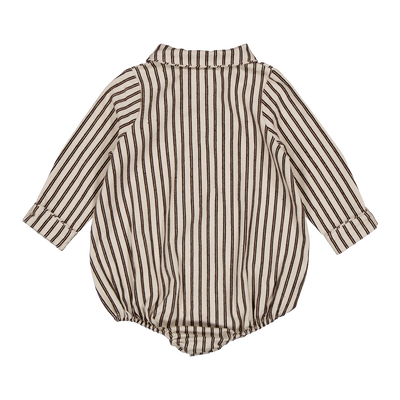【LOIR Paris】【予約販売】Barboteuse ORSO FLOCKED CREAMSTRIPES ロンパース 12m,18m,24m（Sub Image-2） | Coucoubebe/ククベベ