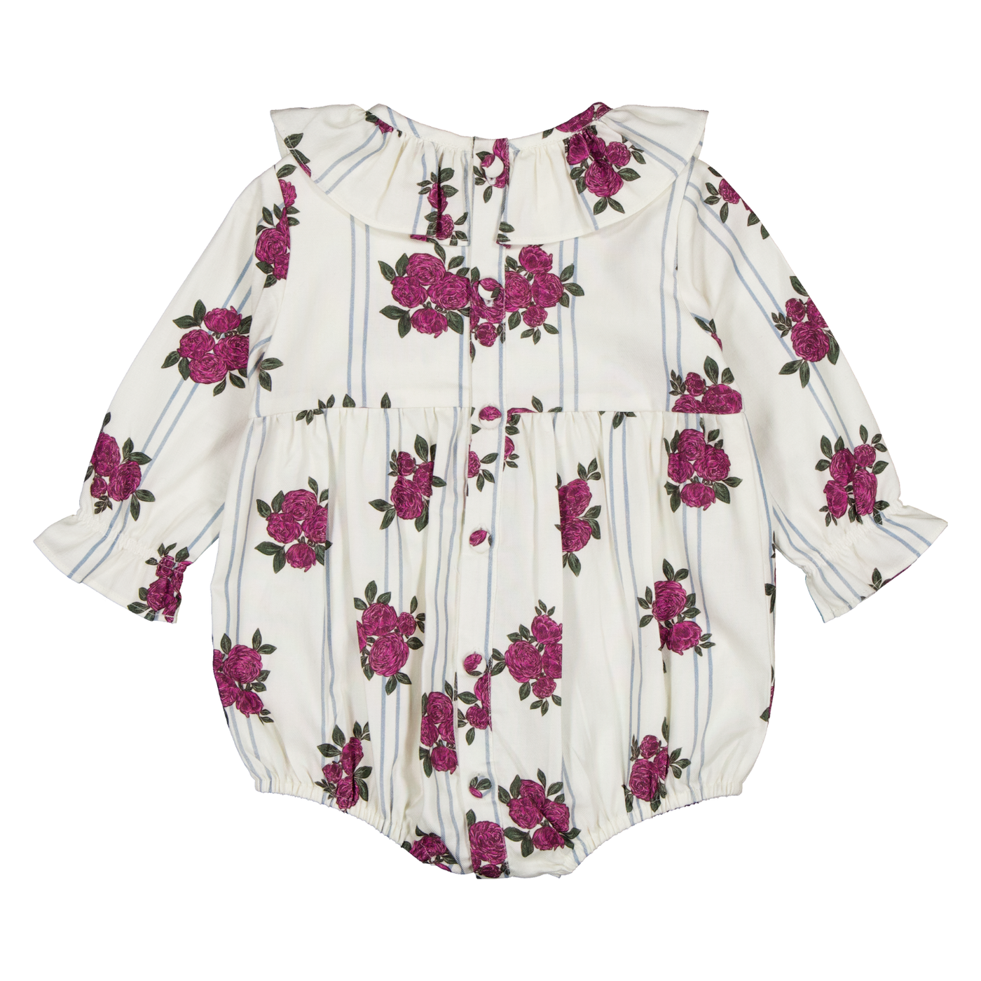【LOIR Paris】Barboteuse NINE PEONIES & STRIPES ロンパース 12m,18m,24m  | Coucoubebe/ククベベ