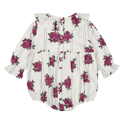 【LOIR Paris】Barboteuse NINE PEONIES & STRIPES ロンパース 12m,18m,24m（Sub Image-2） | Coucoubebe/ククベベ