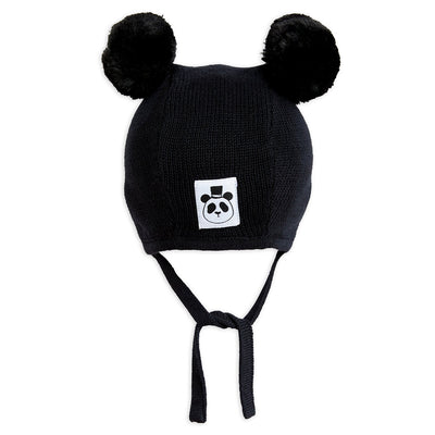 【mini rodini】Fine knit baby hat Black 帽子 36/38,40/42（Sub Image-3） | Coucoubebe/ククベベ