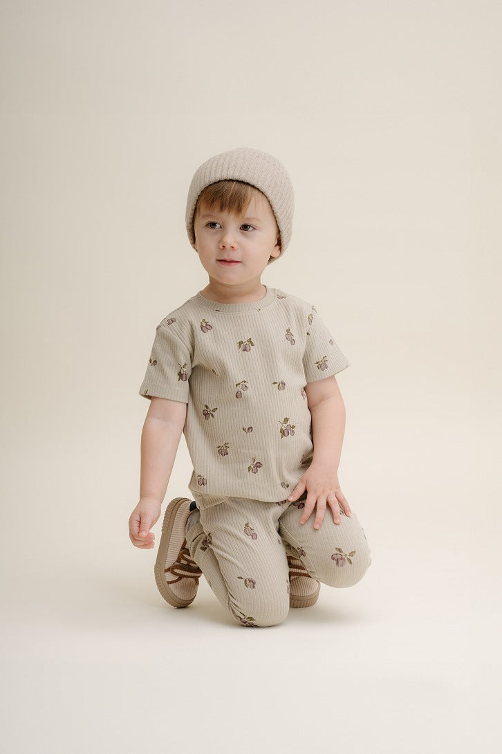 【garbo&friends】Prune Green Rib Jersey Leggings レギンス 6-12m,1-2y,3-4y  | Coucoubebe/ククベベ