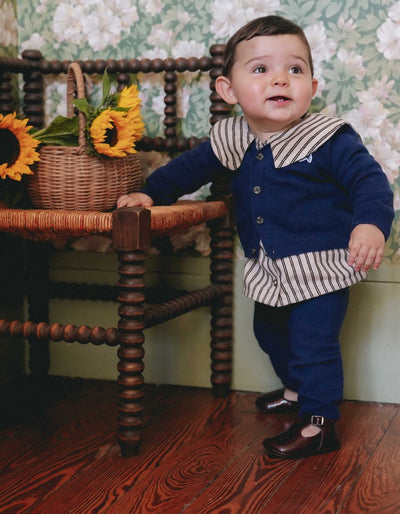 【LOIR Paris】Chemise LORETTE FLOCKED CREAM STRIPES シャツ 18m,24m,36m（Sub Image-12） | Coucoubebe/ククベベ