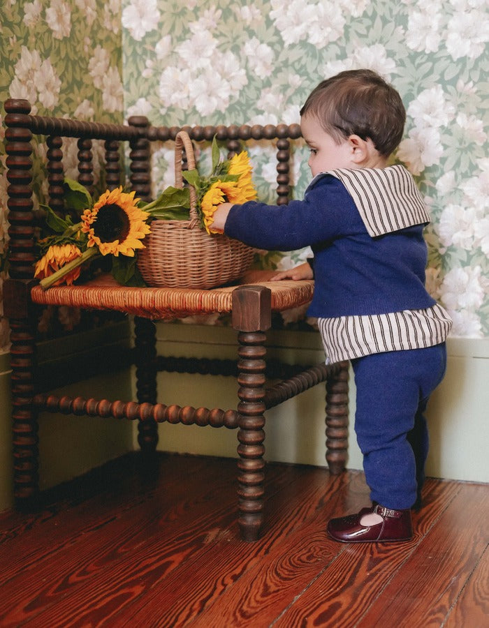 【LOIR Paris】Chemise LORETTE FLOCKED CREAM STRIPES シャツ 18m,24m,36m  | Coucoubebe/ククベベ
