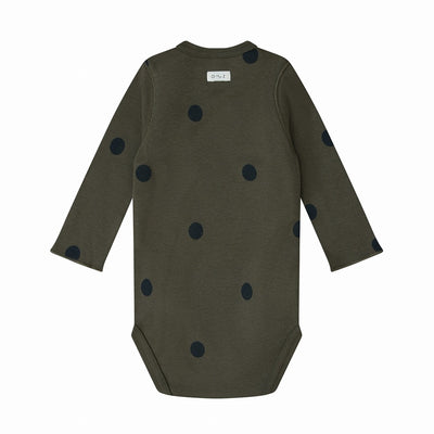 【organic zoo】Olive Dots Wrap Bodysuit ロンパース 0-3M,3-6M,6-12M（Sub Image-2） | Coucoubebe/ククベベ