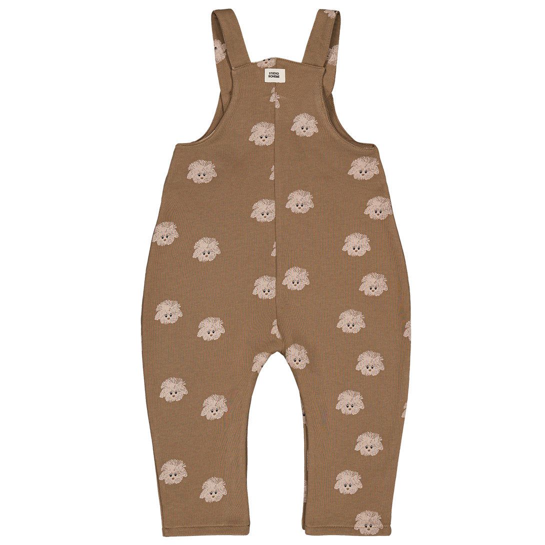 【STUDIO BOHEME】【9月上旬発送】HOMER OVERALLS MOCHA/DOGS サロペット 12m,18m  | Coucoubebe/ククベベ