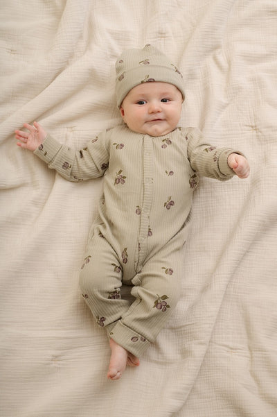 【garbo&friends】Prune Green Rib Jersey Onesie ロンパース 2-6m,6-12m（Sub Image-3） | Coucoubebe/ククベベ