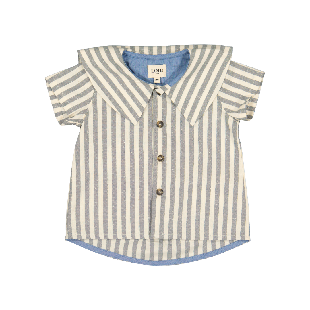 【LOIR Paris】【30%OFF】Shirt LORETTE Green Stripes シャツ 18m,24m,36m  | Coucoubebe/ククベベ