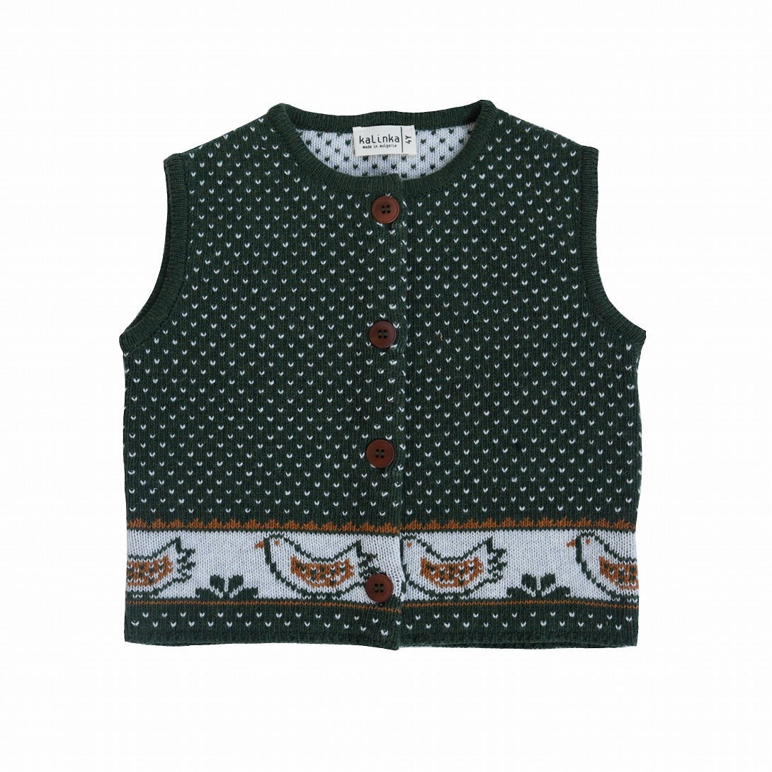 【Kalinka】Dakota Vest Garden Green ベスト 2y,4y  | Coucoubebe/ククベベ