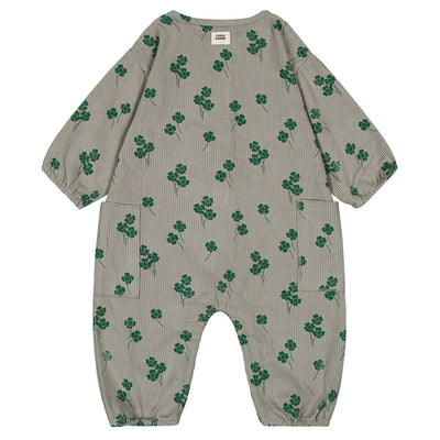 【STUDIO BOHEME】【9月上旬発送】BIG PAPI JUMPSUIT GREY/CLOVERS ロンパース 6m,12m,18m,24m（Sub Image-2） | Coucoubebe/ククベベ