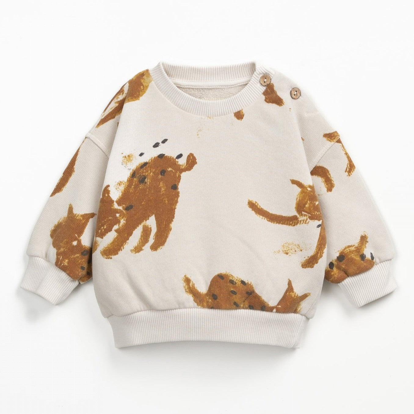 【PLAY UP】Printed Fleece Sweater lynx print スウェット 12m,18m,24m,36m  | Coucoubebe/ククベベ