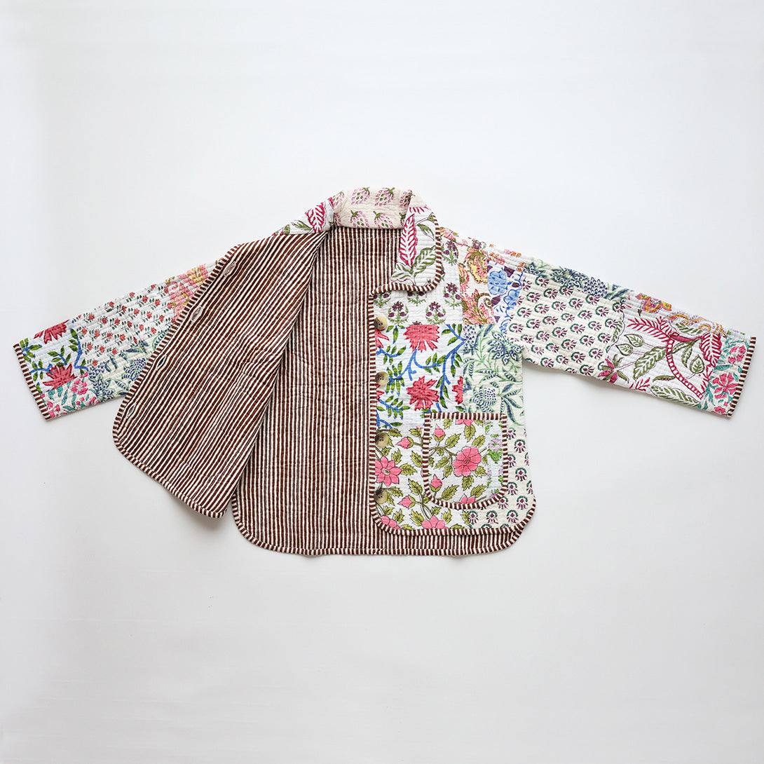 【phet and ploy】QULTED JACKET Brown stripe ジャケット 2y,4y  | Coucoubebe/ククベベ