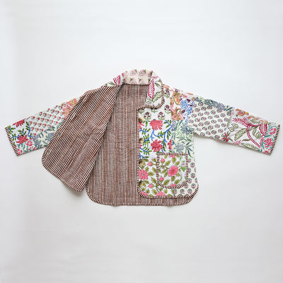 【phet and ploy】QULTED JACKET Brown stripe ジャケット 2y,4y（Sub Image-2） | Coucoubebe/ククベベ