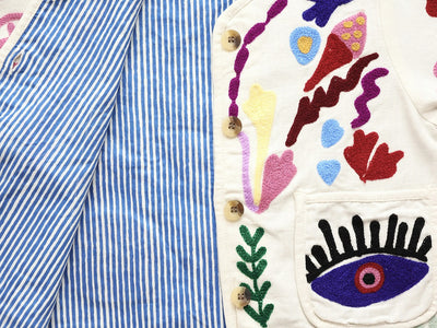 【phet and ploy】SUZANI JACKET Blue stripe ジャケット 2y,4y（Sub Image-4） | Coucoubebe/ククベベ