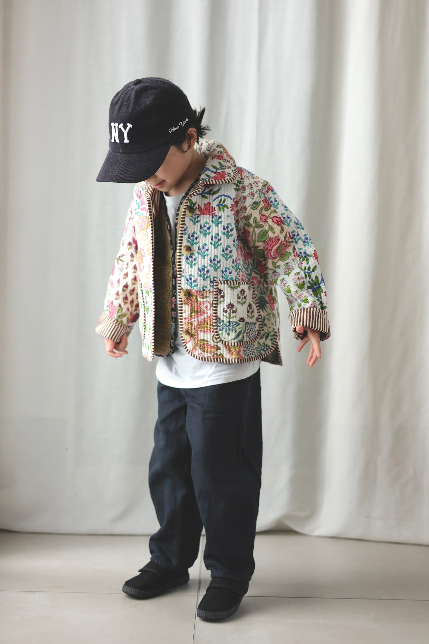 【phet and ploy】QULTED JACKET Brown stripe ジャケット 2y,4y  | Coucoubebe/ククベベ