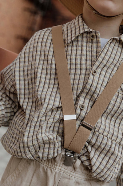 【SILLY Silas】Retro V Braces Sand Brown サスペンダー 4-8y（Sub Image-8） | Coucoubebe/ククベベ