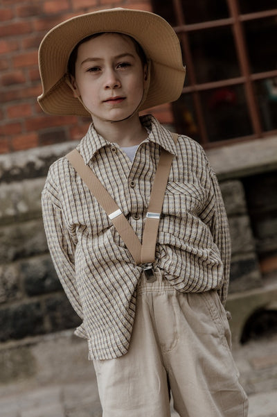 【SILLY Silas】Retro V Braces Sand Brown サスペンダー 4-8y（Sub Image-7） | Coucoubebe/ククベベ