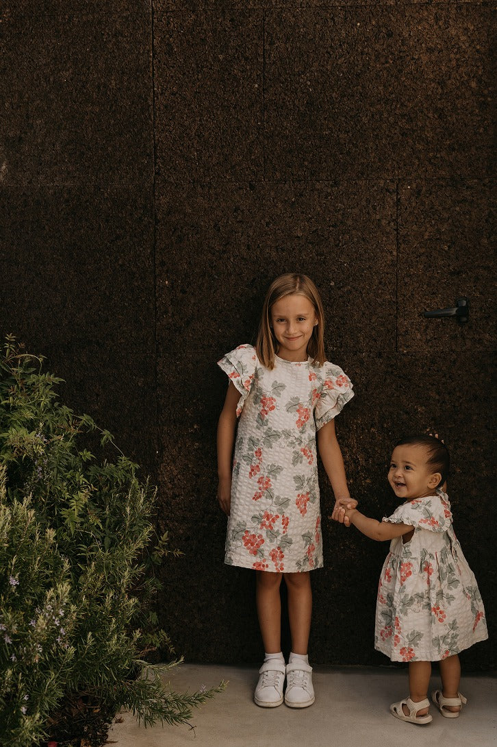 【garbo&friends】Grapes Pink Seersucker Frill Dress ワンピース 1-2y,3-4y  | Coucoubebe/ククベベ