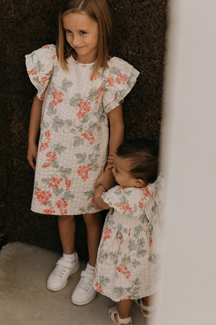 【garbo&friends】Grapes Pink Seersucker Frill Dress ワンピース 1-2y,3-4y  | Coucoubebe/ククベベ