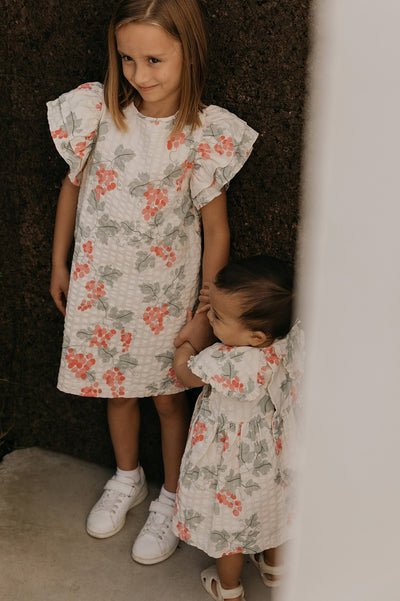 【garbo&friends】Grapes Pink Seersucker Collar Romper Dress ロンパース 6-12m,1-2y（Sub Image-3） | Coucoubebe/ククベベ