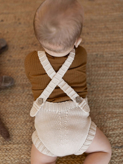 【THE SIMPLE FOLK】The Knit Romper oatmeal ロンパース 6-9m,9-12m,12-18m,18-24m（Sub Image-5） | Coucoubebe/ククベベ