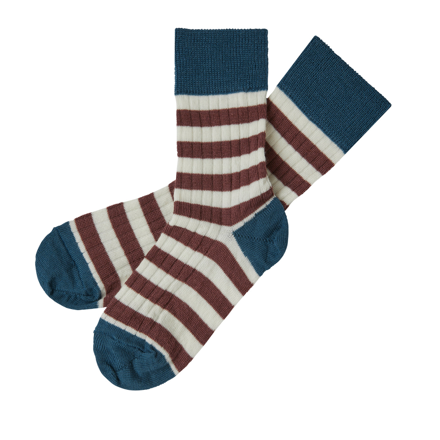 【FUB】【40%OFF】CLASSIC STRIPED SOCKS pond blue/clay 靴下 19-21,22-24,25-28  | Coucoubebe/ククベベ