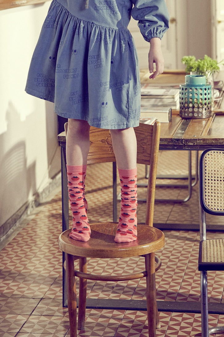 【LETTER TO THE WORLD】TOMATOES SOCKS ROSE 靴下 25/27,28/30  | Coucoubebe/ククベベ