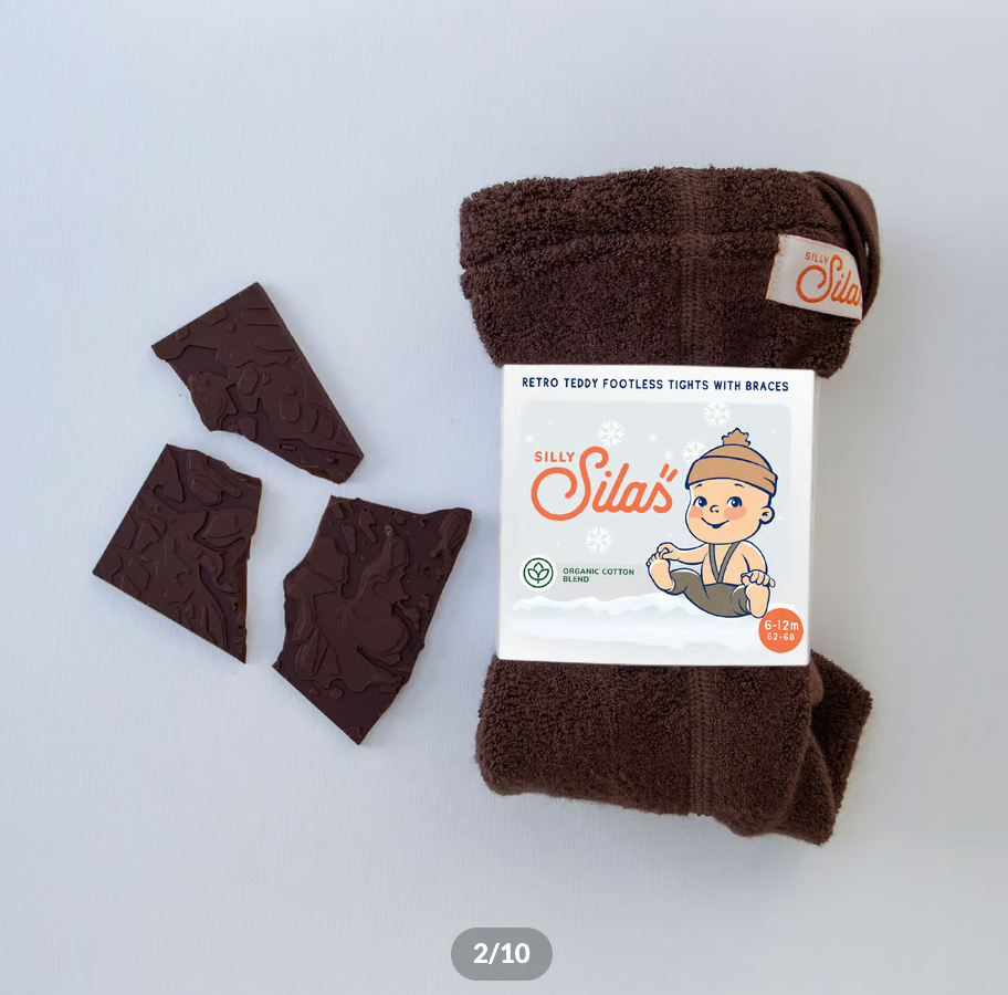 【SILLY Silas】Teddy Warmy Footless Collection chocolate brown レギンス 6-12m,1-2y  | Coucoubebe/ククベベ