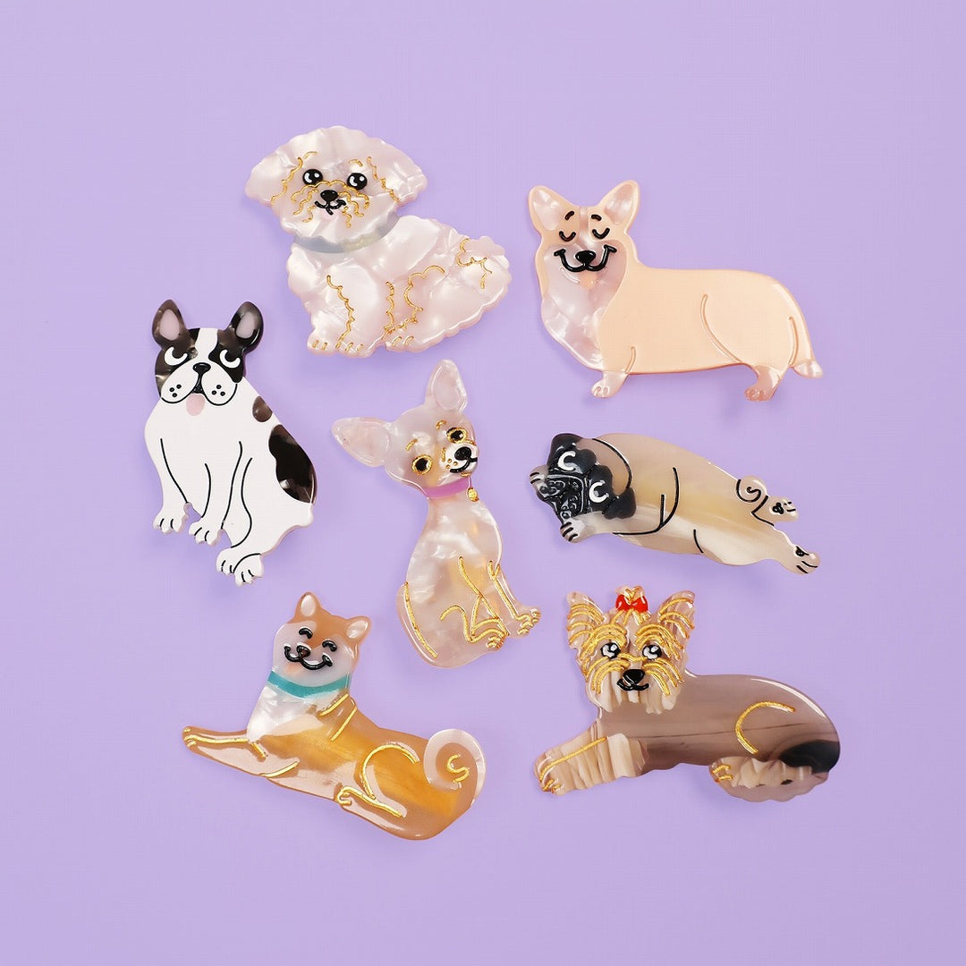 公式の店舗 Coucou Suzette】Bulldog ブルドッグヘアクリップ Clip Hair ヘアアクセサリー