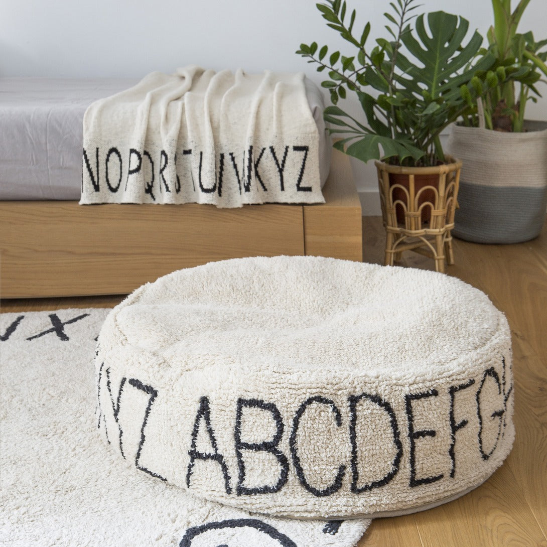 【Lorenacanals】Pouffe ABC Natural-Black クッション  | Coucoubebe/ククベベ
