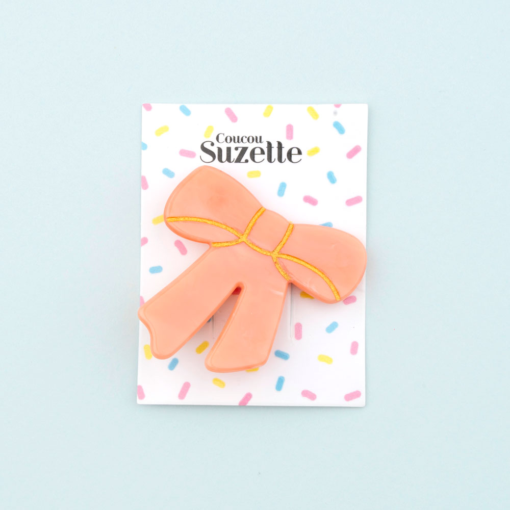 【Coucou Suzette】Pink Bow Hair Clip ピンクリボンヘアクリップ  | Coucoubebe/ククベベ