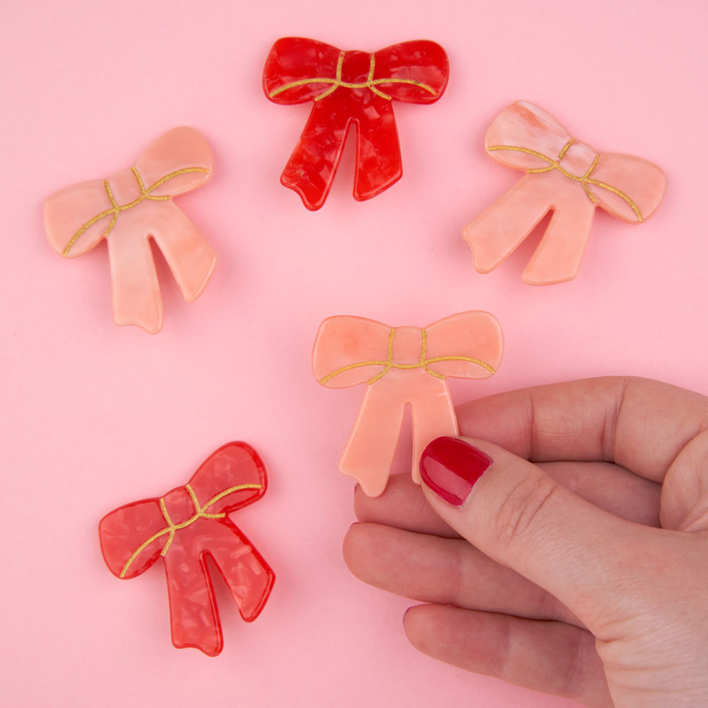 【Coucou Suzette】Pink Bow Hair Clip ピンクリボンヘアクリップ  | Coucoubebe/ククベベ