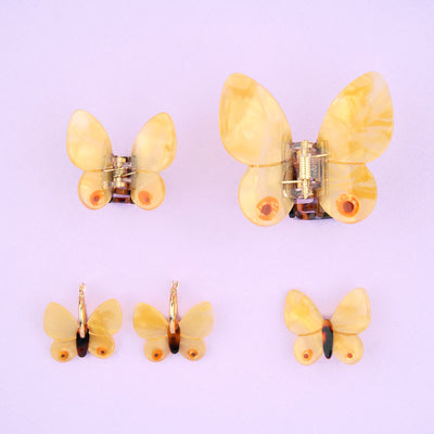 【Coucou Suzette】Yellow Butterfly Hair Clip イエローちょうちょヘアクリップ（Sub Image-4） | Coucoubebe/ククベベ