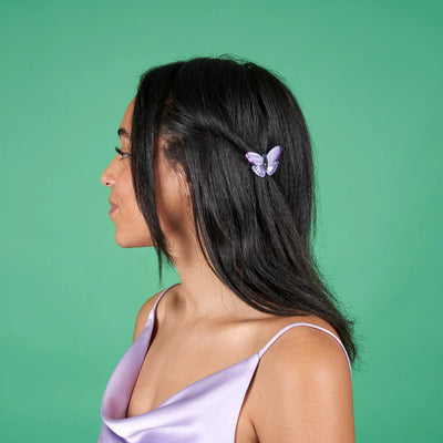 【Coucou Suzette】Purple Butterfly Hair Clip パープルちょうちょヘアクリップ（Sub Image-6） | Coucoubebe/ククベベ