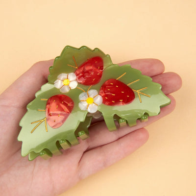 【Coucou Suzette】Strawberry Plant Hair Claw ストロベリープラントヘアクロー（Sub Image-4） | Coucoubebe/ククベベ