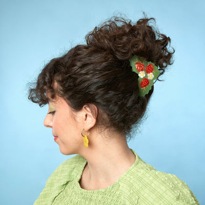 【Coucou Suzette】Strawberry Plant Hair Claw ストロベリープラントヘアクロー（Sub Image-5） | Coucoubebe/ククベベ