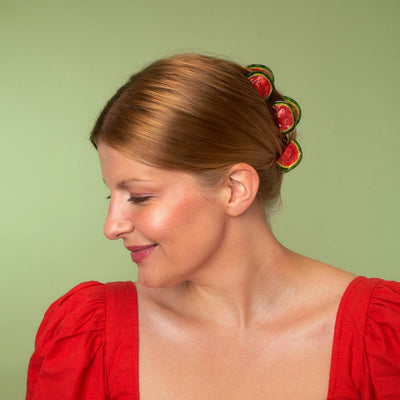 【Coucou Suzette】Watermelon Mini Hair Claw スイカミニヘアクロー（Sub Image-5） | Coucoubebe/ククベベ