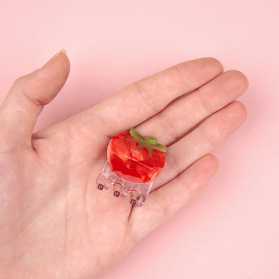 【Coucou Suzette】Cherry Tomato Mini Hair Claw チェリートマトミニヘアクロー（Sub Image-4） | Coucoubebe/ククベベ