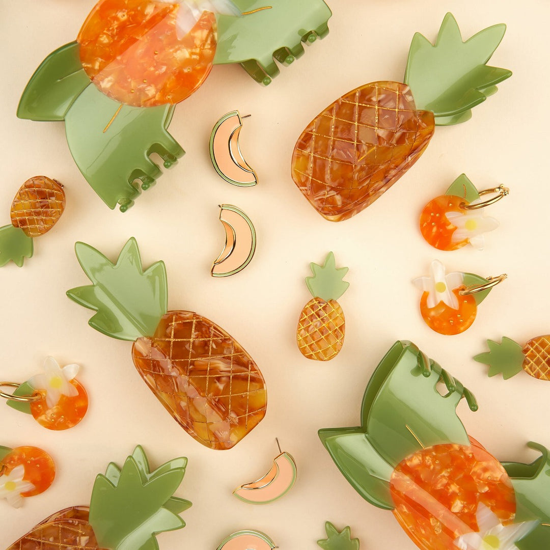 オリジナルハンドメイド　カラフルパイナップル Coucou Suzette】Pineapple Hair Clip パイナップルヘアクリップ