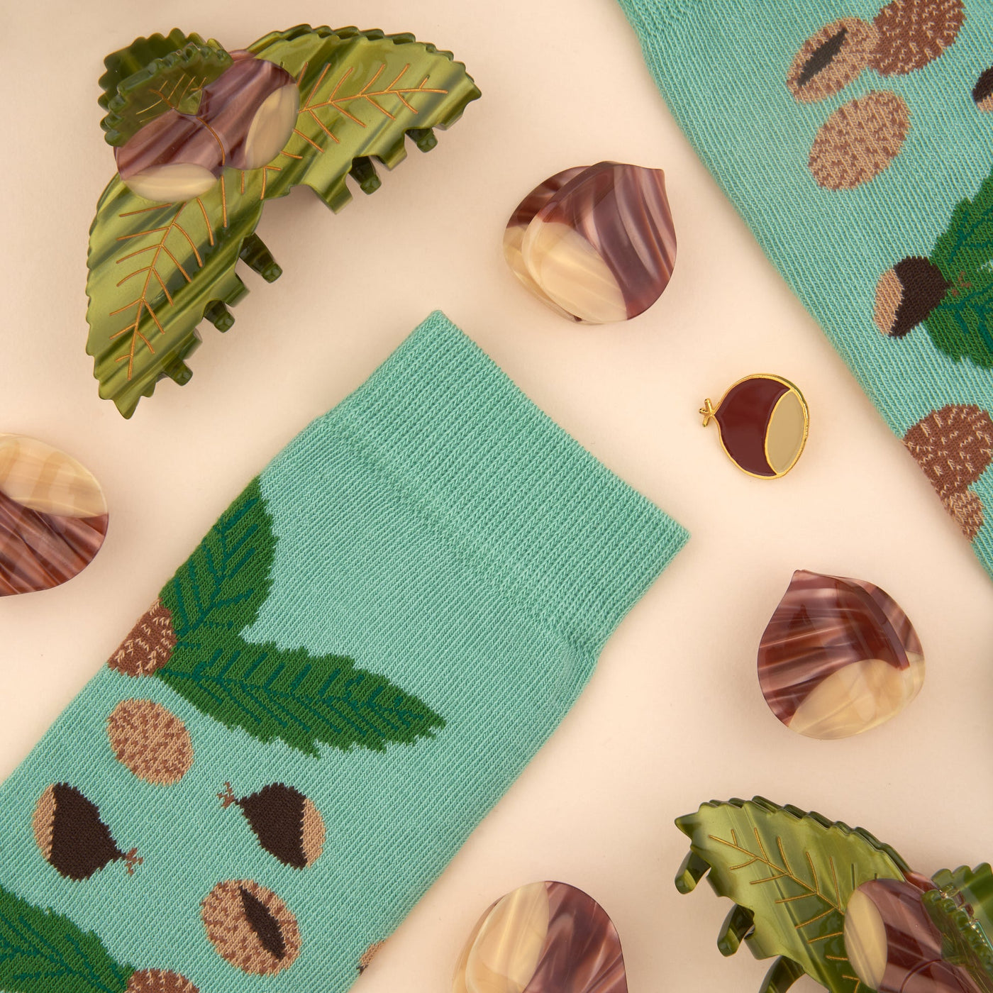 【Coucou Suzette】Chestnut Mini Hair Claw 栗ミニヘアクロー  | Coucoubebe/ククベベ