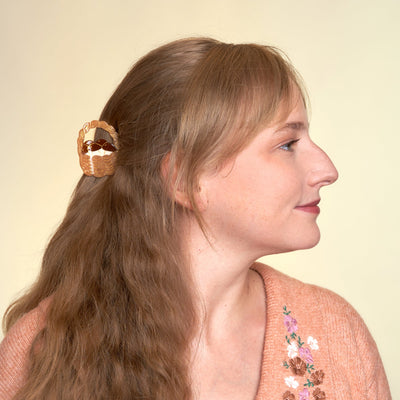 【Coucou Suzette】Mushroom Basket Hair Claw キノコバスケットヘアクロー（Sub Image-5） | Coucoubebe/ククベベ