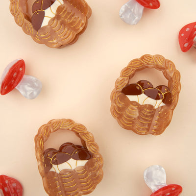 【Coucou Suzette】Mushroom Basket Hair Claw キノコバスケットヘアクロー（Sub Image-7） | Coucoubebe/ククベベ